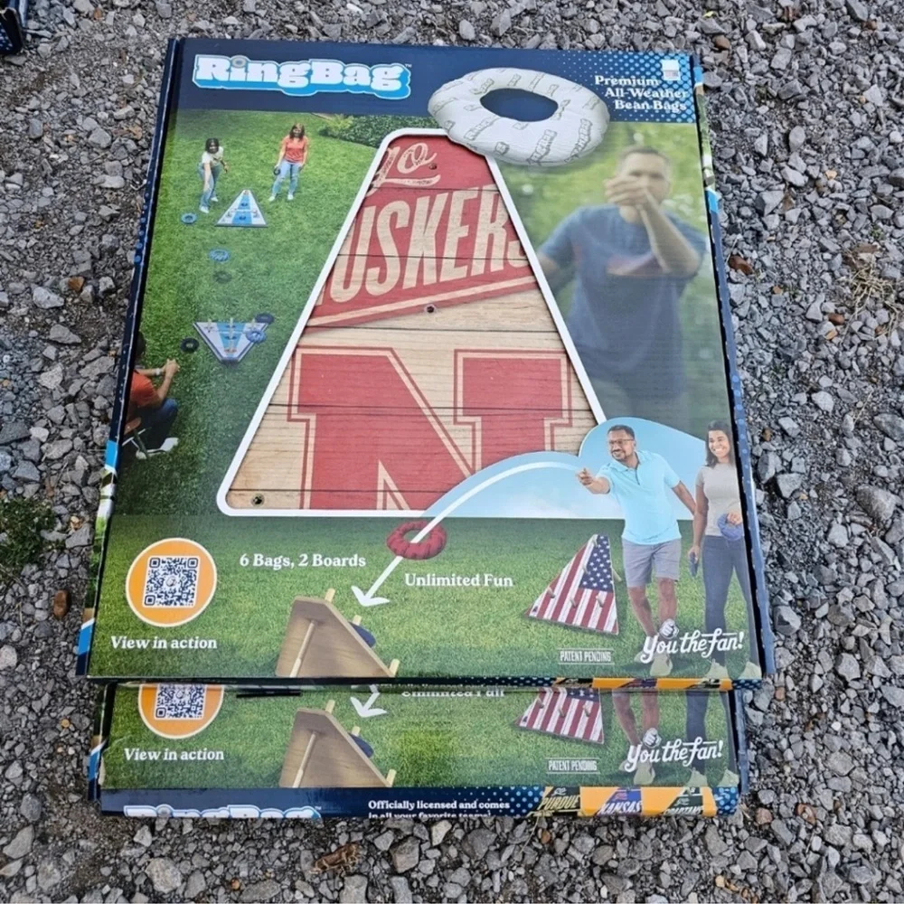 NCAA Nebraska Cornhuskers Ring Toss Cornhole Cornbag Game Set New In Box